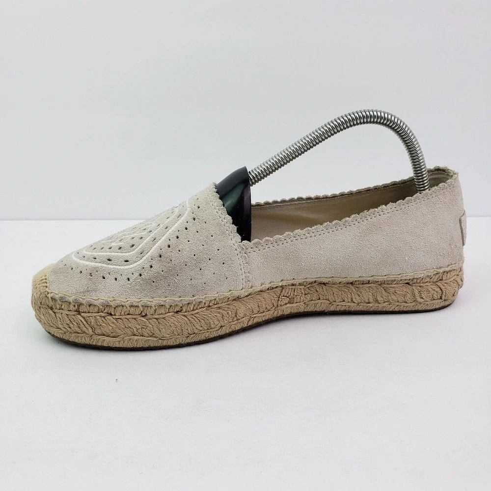 UGG Heidi Jasmine Perf Womens Size 10 Beige Suede Slip On Espadrille Loafer Shoe